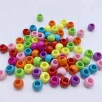 Solid Color Akril gyöngyök, Lapos kerek, DIY, kevert színek, 8mm, Által értékesített Bag