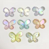 Perles acryliques transparentes, Acrylique, papillon, Placage coloré, DIY, plus de couleurs à choisir, 22x29mm, Environ 270PC/sac, Vendu par sac