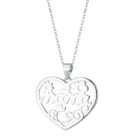 925 Sterling Silver Necklaces, with 1.18inch extender chain, Heart, fashion jewelry & different styles for choice & for woman, nickel, lead & cadmium free, 24x21mm, Length:Approx 16.53 Inch, Sold By PC