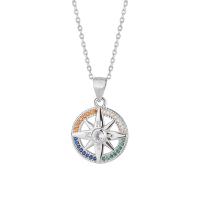 Cubic Zircon Micro Pave 925 Sterling Silver Necklace, with 1.18inch extender chain, fashion jewelry & different styles for choice & micro pave cubic zirconia & for woman, nickel, lead & cadmium free, 15x17.5mm, Length:Approx 16.53 Inch, Sold By PC