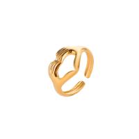 Stainless Steel Finger Ring, 304 Stainless Steel, plated, fashion jewelry & Unisex, golden, Sold By PC