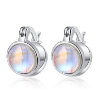 Brass Leverback Earring with Moonstone fashion jewelry & for woman nickel lead & cadmium free Sold By Pair