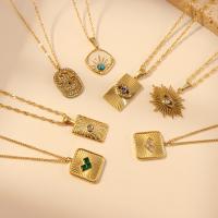 Collier de bijoux en acier inoxydable, Acier inoxydable 304, styles différents pour le choix & pour femme & avec strass, doré, Vendu par brin