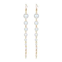 Tibetan Style Drop Earrings, with Plastic Pearl, plated, fashion jewelry & for woman, nickel, lead & cadmium free, 130mm, Sold By Pair