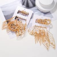 Zinc Alloy Drop Earrings gold color plated 6 pieces & fashion jewelry & for woman golden nickel lead & cadmium free Sold By Set
