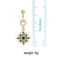 Stainless Steel Belly Ring, 316L Stainless Steel, fashion jewelry & Unisex & with rhinestone, nickel, lead & cadmium free, 1.6u00d710mm, Sold By PC