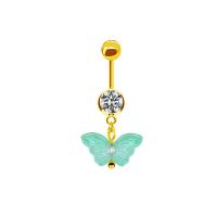 Stainless Steel Belly Ring, 316L Stainless Steel, fashion jewelry & Unisex & with rhinestone, more colors for choice, nickel, lead & cadmium free, Sold By PC
