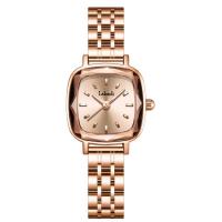 Zinc Alloy Watch Bracelet with Glass & 304 Stainless Steel Square rose gold color plated Life water resistant & Chinese movement & for woman Sold By PC