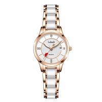 Zinc Alloy Watch Bracelet with Glass & 304 Stainless Steel Round plated Life water resistant & japanese movement & for woman & luminated & with rhinestone Sold By PC