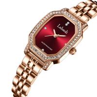 alliage de zinc bracelet de montre, avec verre & Acier inoxydable 304, Placage, Résistant à l’eau de vie & pour femme & avec strass, plus de couleurs à choisir, 164x12mm, 31x24x10mm, Vendu par PC