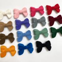 Acrylic Jewelry Beads, Bowknot, DIY & with velveteen covered, more colors for choice, 24x32mm, Approx 100PCs/Bag, Sold By Bag