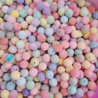 Acrylic Jewelry Beads Round DIY & with velveteen covered mixed colors 12mm Sold By Bag