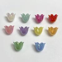 Acrylic Bead Cap, Flower, DIY, more colors for choice, 9x10mm, Approx 2000PCs/Bag, Sold By Bag