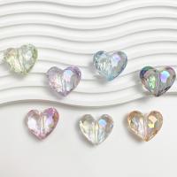 Perles  acrylique plaqué , coeur, DIY & facettes, plus de couleurs à choisir, 26x29mm, Environ 100PC/sac, Vendu par sac