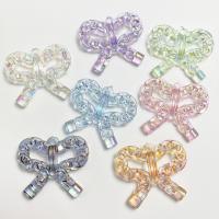 Acrylic Connectors, Bowknot, DIY & 1/1 loop & hollow, more colors for choice, 32x38mm, Approx 100PCs/Bag, Sold By Bag