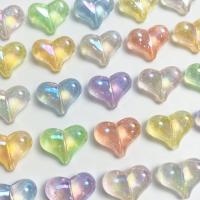 Plated Acrylic Beads, Heart, DIY, more colors for choice, 17x22mm, Approx 270PCs/Bag, Sold By Bag