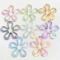Spacer Beads Jewelry, Acrylic, Flower, DIY & hollow, more colors for choice, 44x6mm, Approx 100PCs/Bag, Sold By Bag