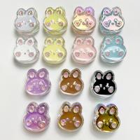 DIY Jewelry Supplies, Acrylic, Rabbit, colorful plated, enamel, more colors for choice, 21x23mm, Approx 100PCs/Bag, Sold By Bag