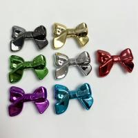 Plated Acrylic Beads, Bowknot, UV plating, DIY, more colors for choice, 24x32mm, Approx 100PCs/Bag, Sold By Bag