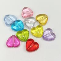 Perles acryliques transparentes, Acrylique, coeur, moulage par injection, DIY, plus de couleurs à choisir, 14mm, Environ 840PC/sac, Vendu par sac