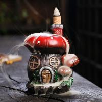 Backflow Incense Burner Resin mushroom half handmade for home and office & durable Sold By PC