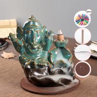 Backflow Incense Burner, Porcelain, handmade, for home and office & durable, 125x90x130mm, Sold By PC