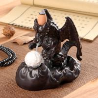 Backflow Incense Burner, Porcelain, handmade, for home and office & durable & with LED light, 120x80x110mm, Sold By PC