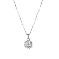 Stainless Steel Jewelry Necklace 304 Stainless Steel with 1.97inch extender chain fashion jewelry & micro pave cubic zirconia & for woman Sold Per Approx 15.75 Inch Strand