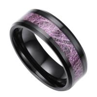 Volfram stål Finger Ring, mode smycken & Unisex & olika storlek för val, svart, 8.03x2.40mm, Säljs av PC