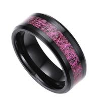 Tungsten Steel Finger Ring, fashion jewelry & Unisex & different size for choice, purple, 8.03x2.40mm, Sold By PC