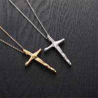 Titanium Steel Necklace, with 1.96inch extender chain, Cross, plated, fashion jewelry & for woman, more colors for choice, 29.50x48mm, Length:Approx 19.6 Inch, Sold By PC