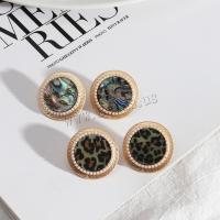 Zinc Alloy Stud Earring with Abalone Shell & Plastic Pearl plated fashion jewelry & for woman nickel lead & cadmium free 29mm Sold By Pair