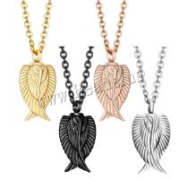 304 Stainless Steel Cinerary Casket Necklace, Angel Wing, Vacuum Ion Plating, can open and put into something & Unisex, more colors for choice, 550x25mm, Length:Approx 45 cm, Sold By PC