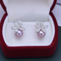 Orecchini perle d'acquadolci , perla d'acquadolce coltivata naturalmente, with ottone, gioielli di moda & per la donna & con strass, nessuno, 9-10mm, Venduto da coppia