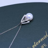 Sladkovodní Pearl mosaz řetěz náhrdelník, s Mosaz, módní šperky & pro ženy & s drahokamu, více barev na výběr, 9-10mm, Délka Cca 45 cm, Prodáno By PC