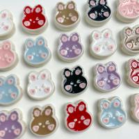 Acrylic Jewelry Beads, Rabbit, DIY & enamel, more colors for choice, 21x23mm, Approx 100PCs/Bag, Sold By Bag