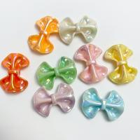 Plated Acrylic Beads, Bowknot, colorful plated, DIY, more colors for choice, 24x32mm, Approx 100PCs/Bag, Sold By Bag