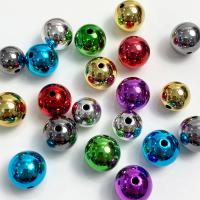 Plated Acrylic Beads, Round, UV plating, DIY & different size for choice, more colors for choice, Approx 100PCs/Bag, Sold By Bag