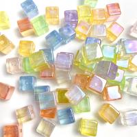 Plated Acrylic Beads,  Square, DIY, more colors for choice, 14mm, Approx 100PCs/Bag, Sold By Bag