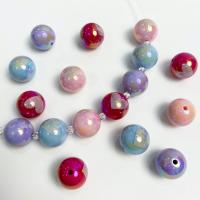 Acrylic Jewelry Beads, Round, printing, DIY, more colors for choice, 16mm, Approx 100PCs/Bag, Sold By Bag
