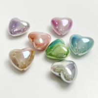 Plated Acrylic Beads, Heart, DIY, more colors for choice, 18x19mm, Approx 100PCs/Bag, Sold By Bag