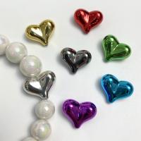 Perles  acrylique plaqué , coeur, Placage UV, DIY, plus de couleurs à choisir, 17x22mm, Environ 100PC/sac, Vendu par sac