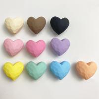 Malede akryl perler, Heart, du kan DIY & gummieret, flere farver til valg, 17x19mm, Ca. 100pc'er/Bag, Solgt af Bag