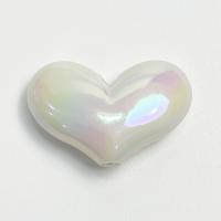 Plated Acrylic Beads, Heart, DIY & luminated, more colors for choice, 27x18mm, Approx 100PCs/Bag, Sold By Bag
