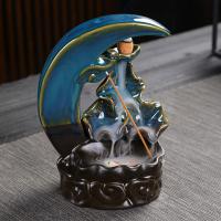 Backflow Incense Burner, Porcelain, half handmade, for home and office & durable & multifunctional, 120x80x170mm, Sold By PC