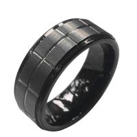 Acero de tungsteno anillo, Joyería & diverso tamaño para la opción & para hombre, Negro, 8.03x2.40mm, Vendido por UD