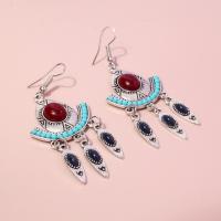 Zinc Alloy Drop Earrings with Resin fashion jewelry & for woman nickel lead & cadmium free Sold By Pair