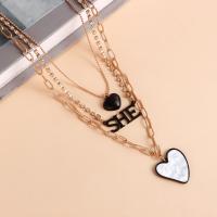 Multi Layer Necklace Zinc Alloy with Plank plated three layers & fashion jewelry & for woman Sold By PC