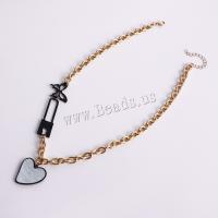 Zinc Alloy Jewelry Necklace, with Plank, with 5cm extender chain, plated, fashion jewelry & for woman, Length Approx 47 cm, Sold By PC