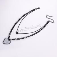 Multi Layer Necklace Zinc Alloy with Plank Heart plated Double Layer & fashion jewelry & for woman Sold By PC